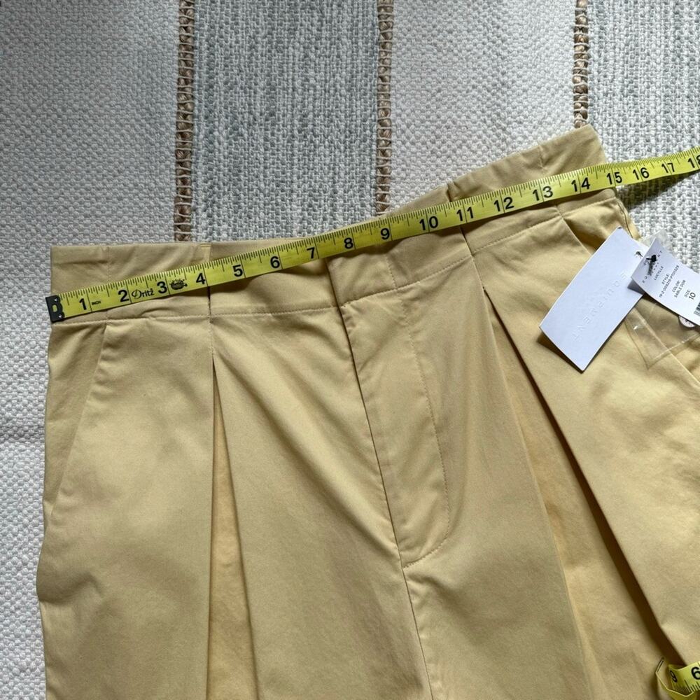 Equipment Lucille Sable Dor Butter Yellow High Rise Ankle Paperbag Pants Size 10 - Picture 10 of 14